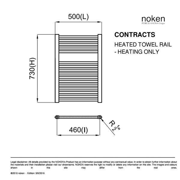 Porcelanosa Contracts Radiator 500 x 730mm 