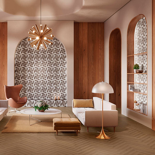 Porcelanosa Figure Spiral Dark mosaic tiles