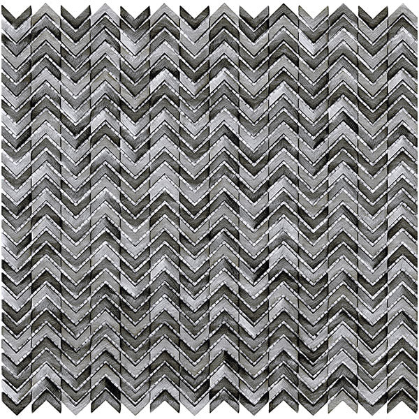 Porcelanosa Gravity Aluminium Arrow Metal Titanium Mosaic 29.8 x 30cm