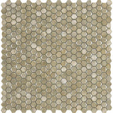 Porcelanosa Gravity Aluminium Hexagon Gold Mosaic 30.4 x 30.7cm