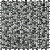 Porcelanosa Gravity Aluminium Hexagon Metal Titanium Mosaic 30.4 x 30.7cm