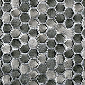 Porcelanosa Gravity Aluminium Hexagon Metal Titanium (detail)