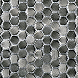 Porcelanosa Gravity Aluminium Hexagon Metal Titanium (detail)