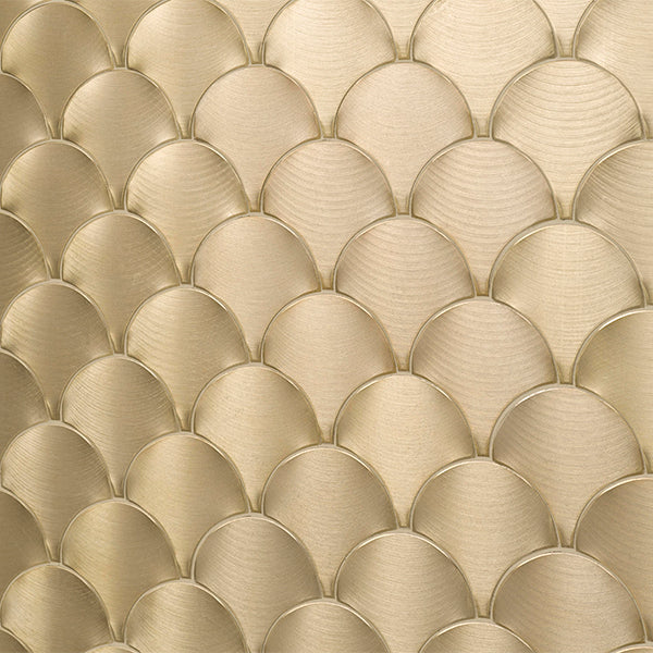 Porcelanosa Gravity Aluminium Shell Gold Mosaics