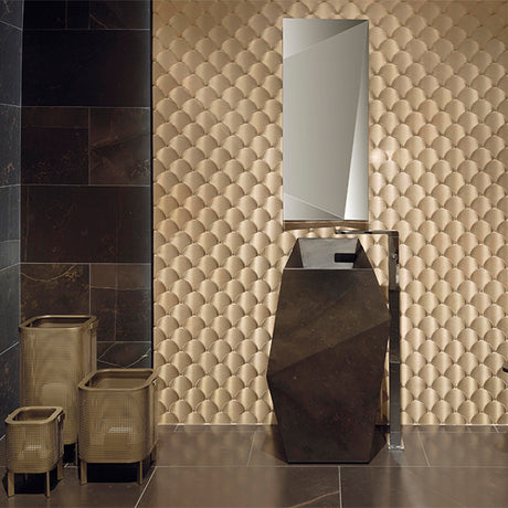 Porcelanosa Gravity Aluminium Shell Gold Mosaics