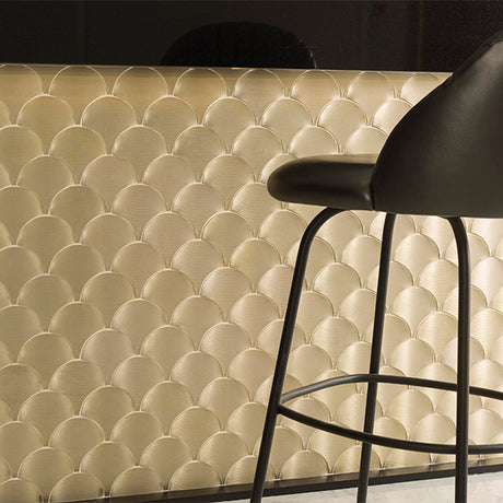 Porcelanosa Gravity Aluminium Shell Gold Mosaics