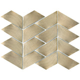 Porcelanosa Gravity Aluminium Trace Gold Mosaic 22.1 x 28.1cm