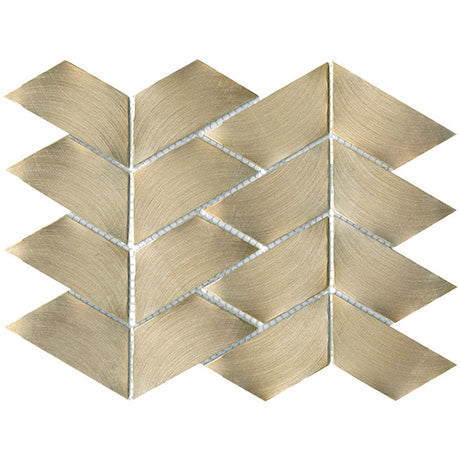 Porcelanosa Gravity Aluminium Trace Gold Mosaic 22.1 x 28.1cm