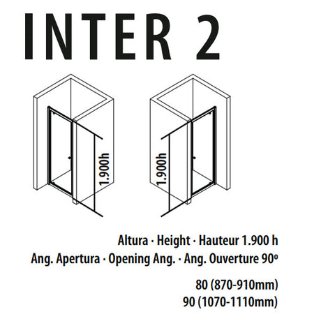 Porcelanosa Inter 2 Hinged Shower Door