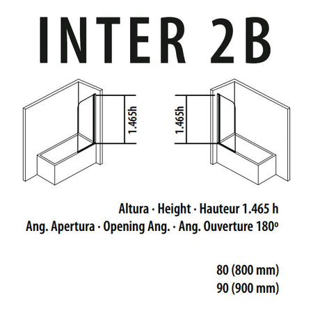 Porcelanosa Inter 2B Hinged Shower Screen