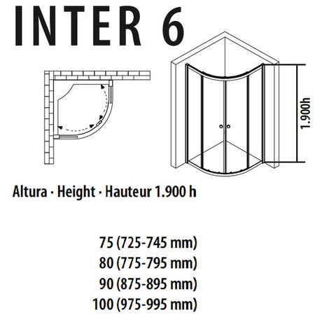 Porcelanosa Inter 6 Sliding Shower Door
