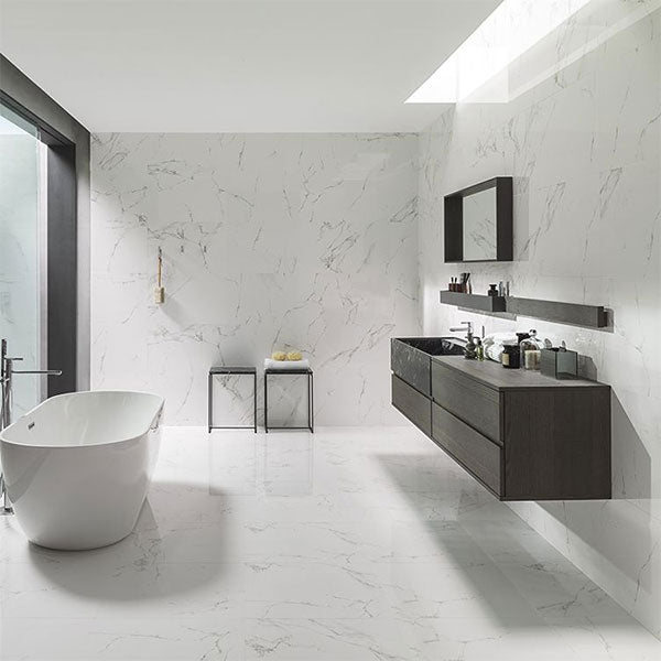 Porcelanosa Marmol Carrara setting
