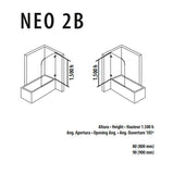 Porcelanosa Neo 2B 80 Hinged Shower Screen 