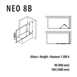 Porcelanosa Neo 8B 90 Folding Shower Screen 