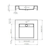 Porcelanosa Ras Krion Wall Hung Washbasin & Worktop 61 x 54cm 