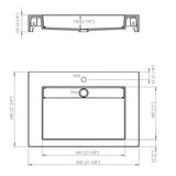Porcelanosa Ras Krion Wall Hung Washbasin & Worktop 80 x 54cm 
