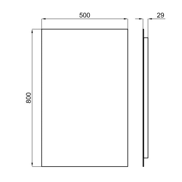 Porcelanosa Smart Line Vertical Mirror 80 x 50cm