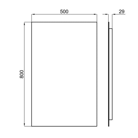 Porcelanosa Smart Line Vertical Mirror 80 x 50cm
