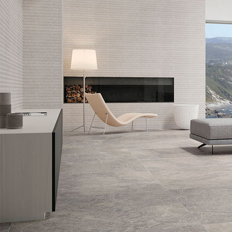 Porcelanosa Spiga Noir Caliza Tiles