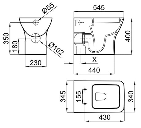 Porcelanosa Urban-C Back To Wall Pan