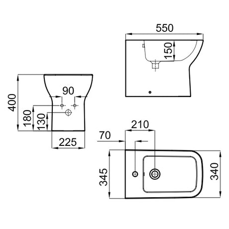 Porcelanosa Urban-C Back To Wall Bidet