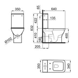 Porcelanosa Urban-C Close Coupled Toilet with Wall Outlet