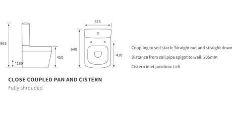 Portobello Rimless C/C Fully Shrouded Comfort Height WC