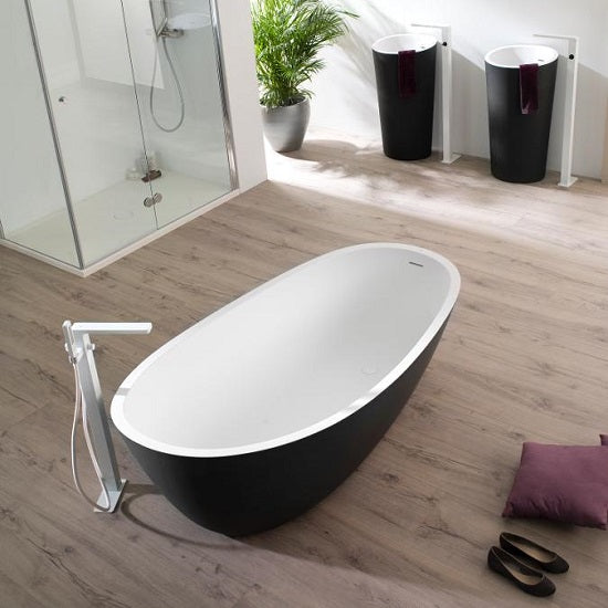 Porcelanosa Almond KRION Bathtub Black
