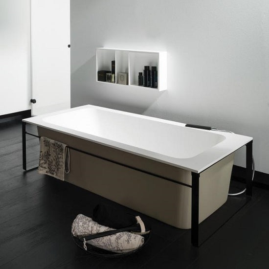 MODUL Tortola (beige) KRION Bathtub with black steel frame