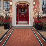 Scarborough pattern in Red with a border based on Carroll