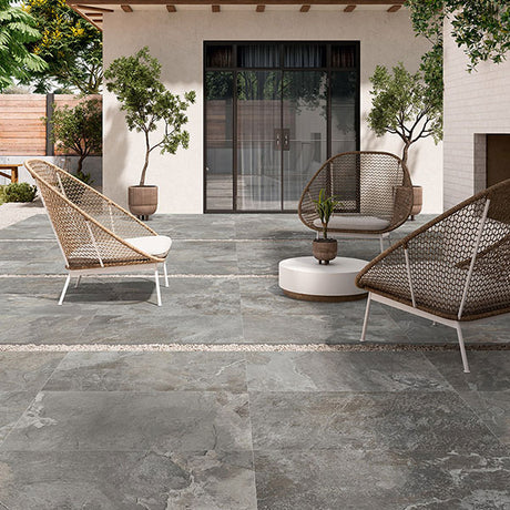 Surat Slate Gris Rectified Outdoor Tiles 60 x 90cm