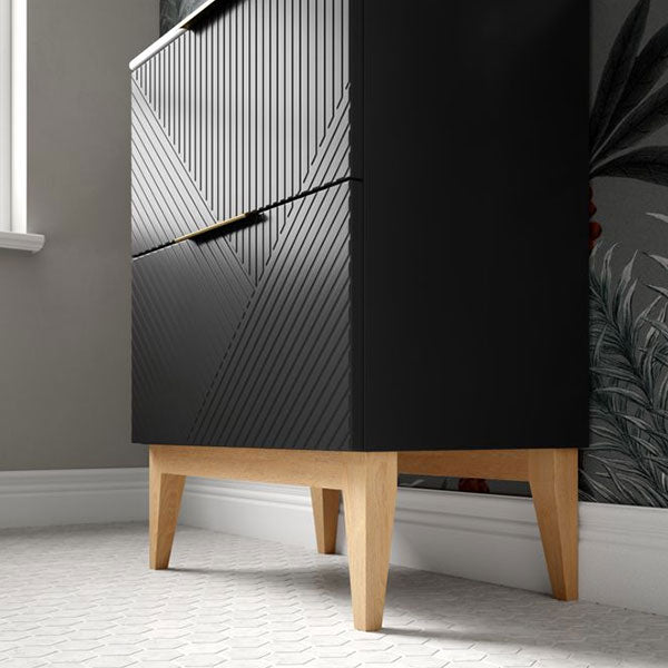 Tabo Bergamo Matt Graphite Grey Floor Standing 2 Drawer Basin Unit & Basin 815mm