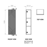 Tabo Bergamo Wall Hung Tall Unit 350mm