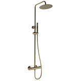 Tabo Marina Brushed Bronze Round Thermostatic Bar Mixer Shower with Riser Kit