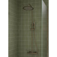 Tabo Marina Brushed Bronze Round Thermostatic Bar Mixer Shower with Riser Kit