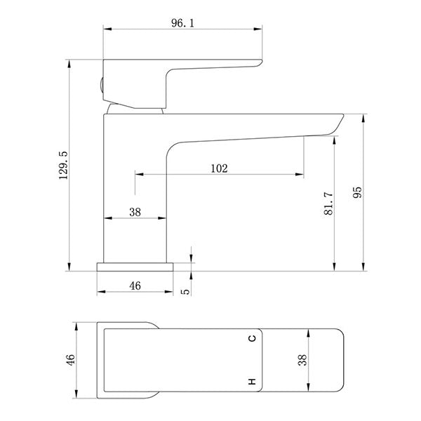 Tabo Corrado Brushed Bronze Cloakroom Basin Mixer Tap & Waste