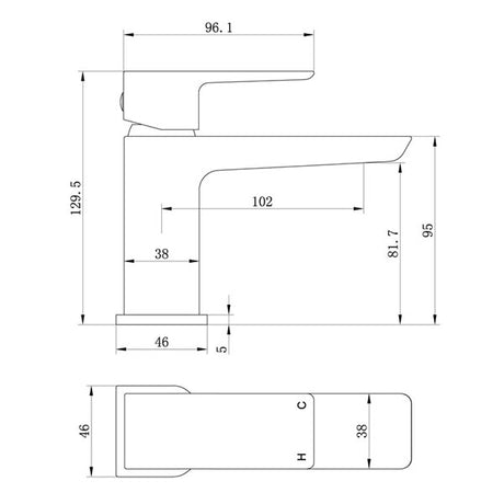 Tabo Corrado Brushed Bronze Cloakroom Basin Mixer Tap & Waste