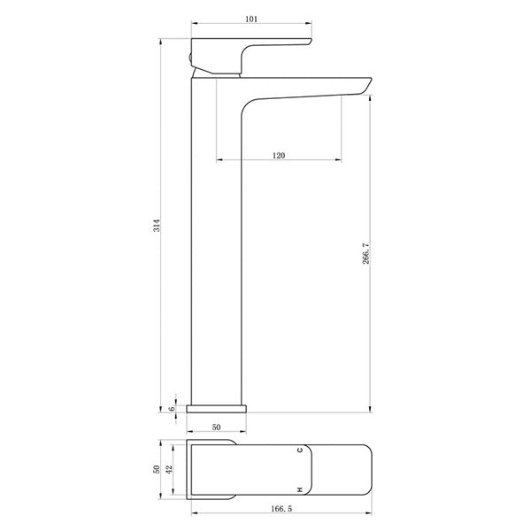 Tabo Corrado Brushed Bronze Tall Basin Mixer Tap