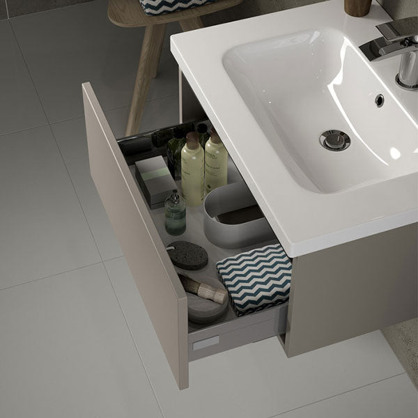 Tabo Delfina Matt Latte Wall Hung 1 Drawer Basin Unit & Basin 815mm