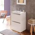 Tabo Delfina White Gloss Floor Standing 2 Drawer Basin Unit & Basin 615mm