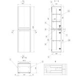 Tabo Florence Grey Gloss Wall Hung Tall Unit 454mm