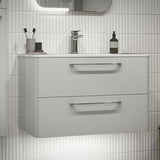 Tabo Florence White Gloss Wall Hung 2 Drawer Basin Unit & Basin with integrated lighting 810mm