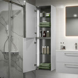 Tabo Florence White Gloss Wall Hung Tall Unit with integrated lighting 454mm