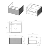 Tabo Havana Wall Hung 1 Drawer Basin Unit & Basin 605mm