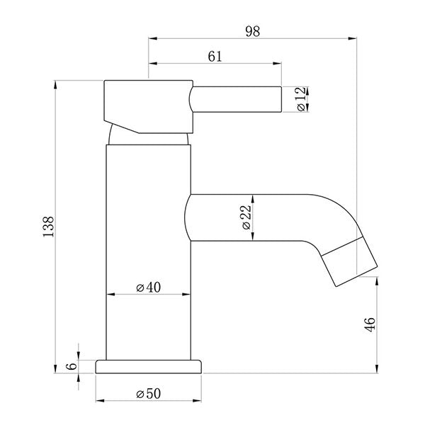 Tabo Hero Brushed Bronze Cloakroom Basin Mixer Tap & Waste
