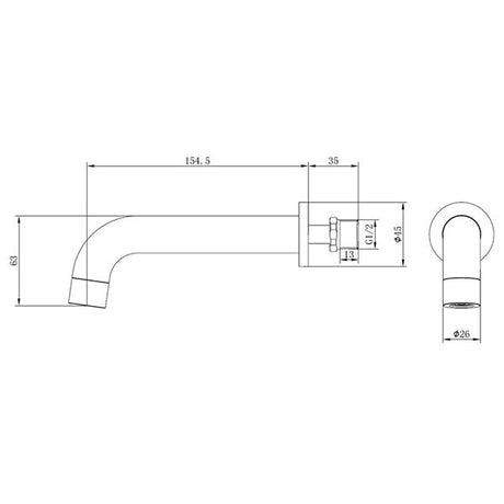 Tabo Hero Brushed Bronze Wall Mounted Basin Mixer Tap