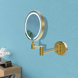 Tabo Minute Round LED Brushed Brass Cosmetic Mirror 234 x 320mm