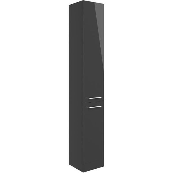 Tabo Modena Anthracite Gloss Floor Standing 2 Door Tall Unit 350mm