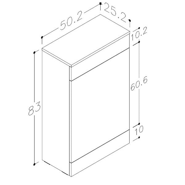 Tabo Modena Anthracite Gloss Floor Standing WC Unit 500mm