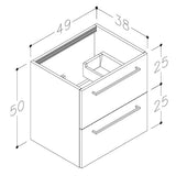 Tabo Modena Anthracite Gloss Wall Hung 2 Drawer Basin Unit & Basin 510mm